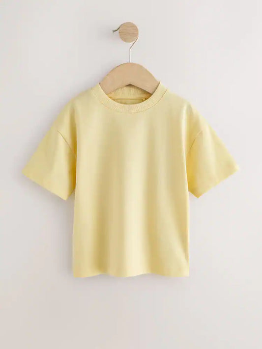 |Boy| Camiseta Amarela Lisa De Manga Curta (3 meses a 7 anos)