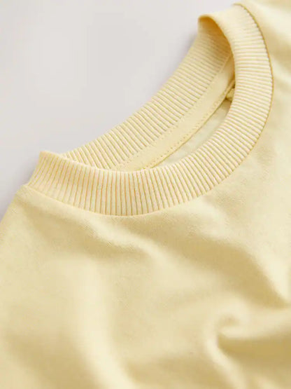 |Boy| Camiseta Amarela Lisa De Manga Curta (3 meses a 7 anos)