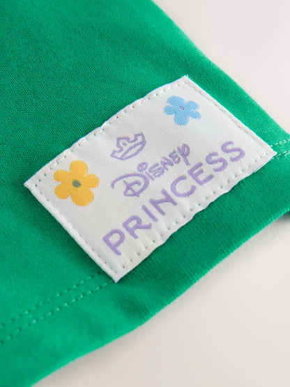 |Girl| Conjunto de Short Verde Princesas da Disney (3 meses a 7 anos)