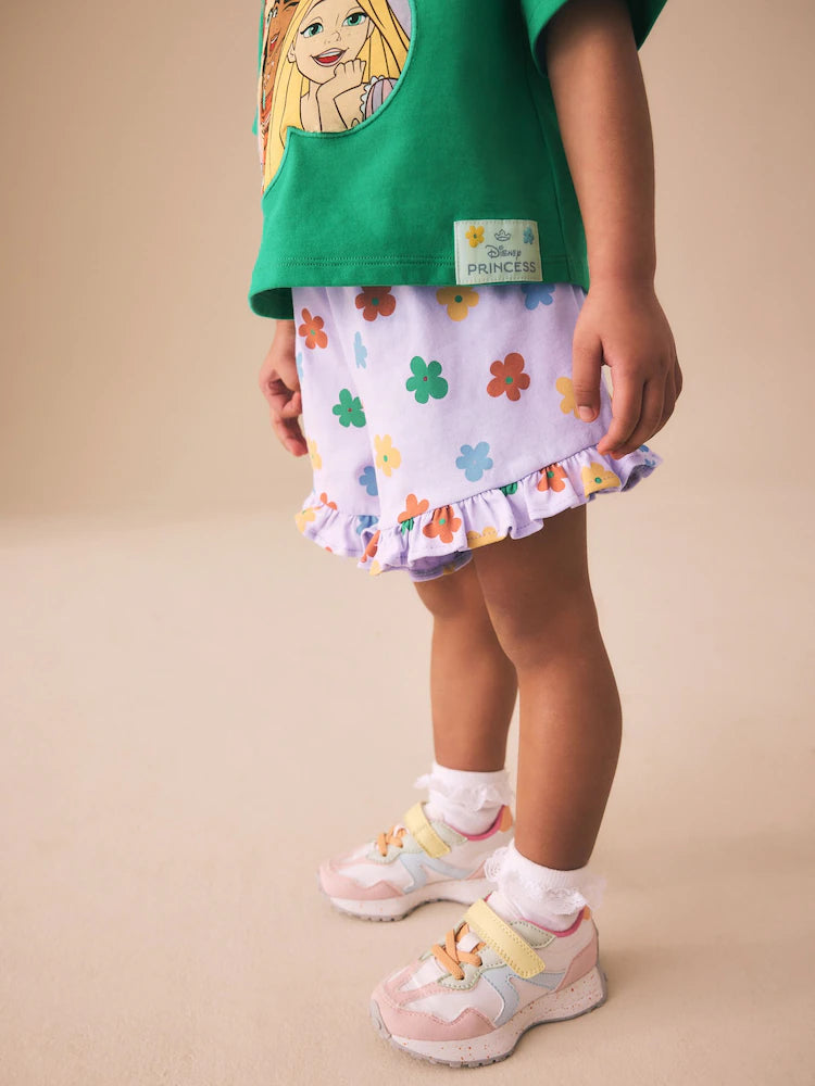 |Girl| Conjunto de Short Verde Princesas da Disney (3 meses a 7 anos)