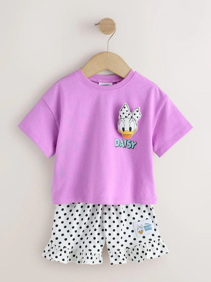 |Girl| Conjunto De Shorts Roxos Da Margarida Da Disney (3 meses a 7 anos)