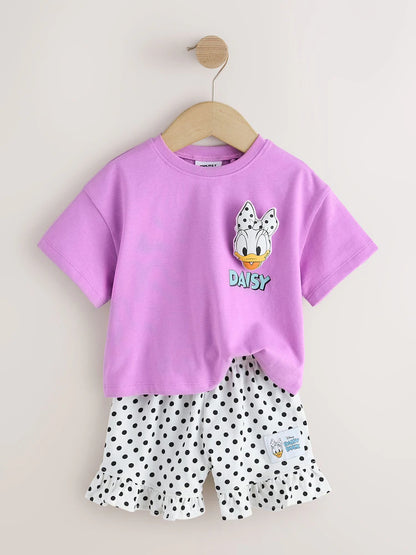 |Girl| Conjunto De Shorts Roxos Da Margarida Da Disney (3 meses a 7 anos)
