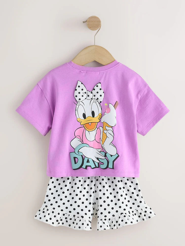 |Girl| Conjunto De Shorts Roxos Da Margarida Da Disney (3 meses a 7 anos)