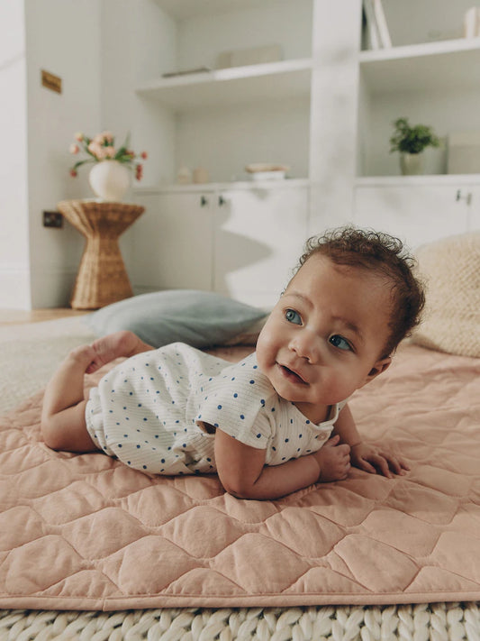 |BabyGirl| Conjunto De 3 Macacões De Bebê Azuis e Brancos Com Botões Frontais