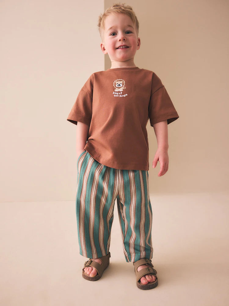 |Boy| Calças De Treino Leves e Texturizadas Verdes (3 meses a 7 anos)
