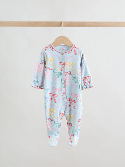 |BabyGirl| Kit Com 3 Macacões Para Bebé (Azul/Rosa) – 0 Meses Aos 2 Anos