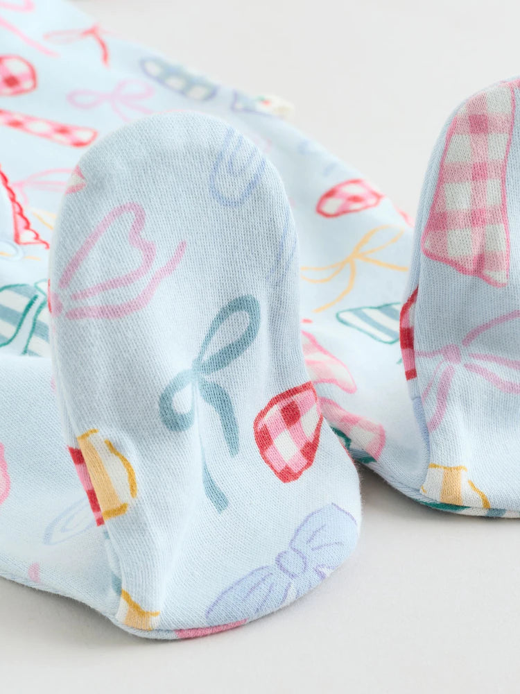 |BabyGirl| Kit Com 3 Macacões Para Bebé (Azul/Rosa) – 0 Meses Aos 2 Anos