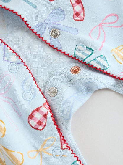 |BabyGirl| Kit Com 3 Macacões Para Bebé (Azul/Rosa) – 0 Meses Aos 2 Anos