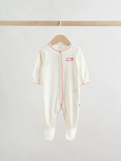 |BabyGirl| Kit Com 3 Macacões Para Bebé (Azul/Rosa) – 0 Meses Aos 2 Anos