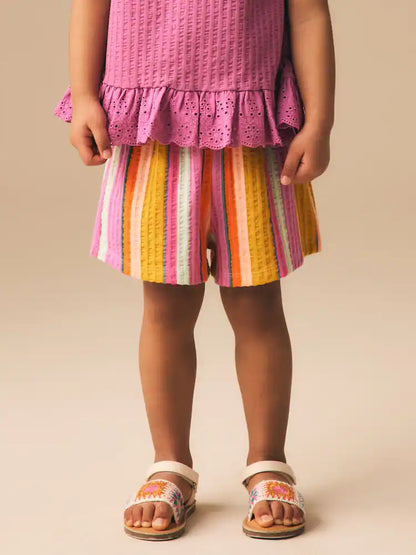 |Girl| Calções Com Riscas De Arco-íris (3 meses a 7 anos)
