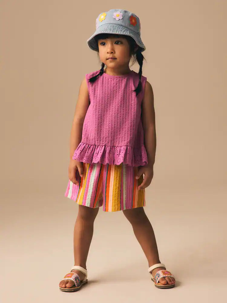 |Girl| Calções Com Riscas De Arco-íris (3 meses a 7 anos)