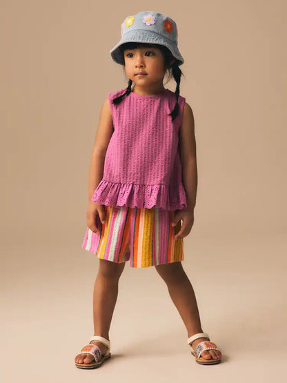 |Girl| Calções Com Riscas De Arco-íris (3 meses a 7 anos)