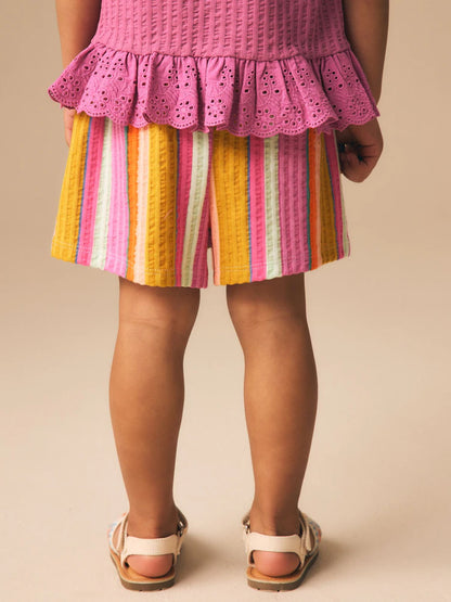 |Girl| Calções Com Riscas De Arco-íris (3 meses a 7 anos)