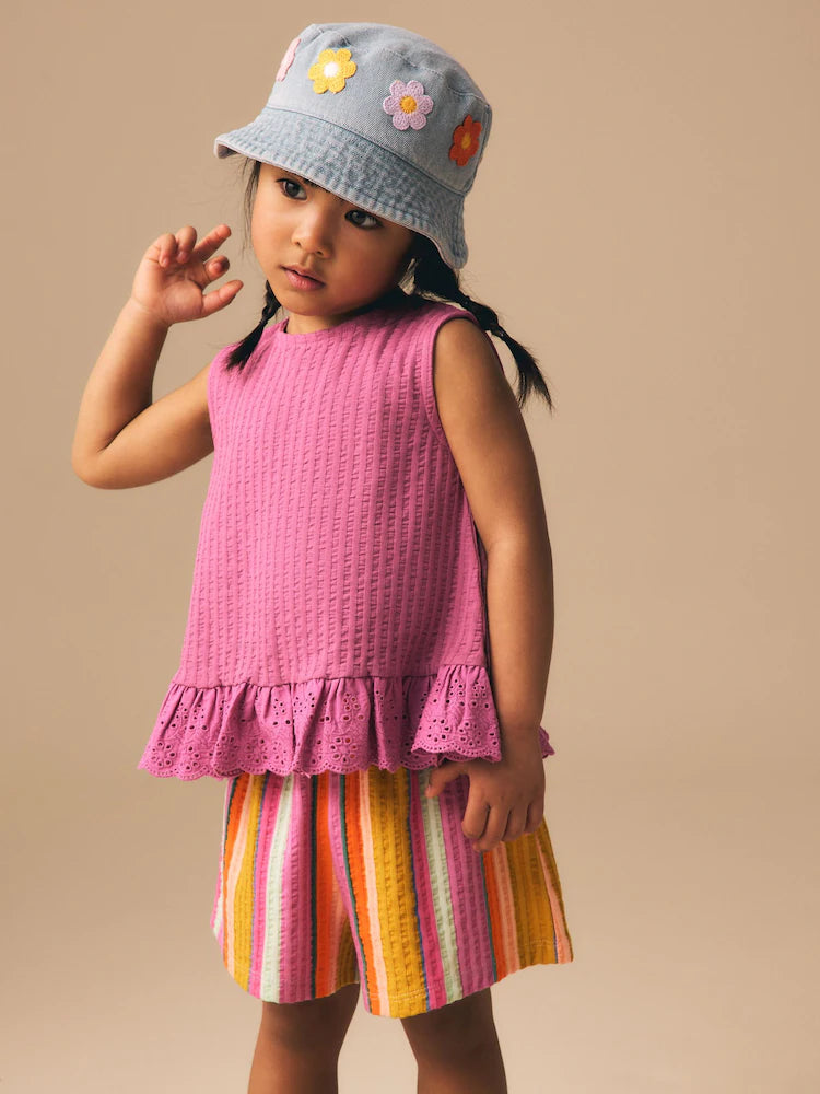 |Girl| Calções Com Riscas De Arco-íris (3 meses a 7 anos)