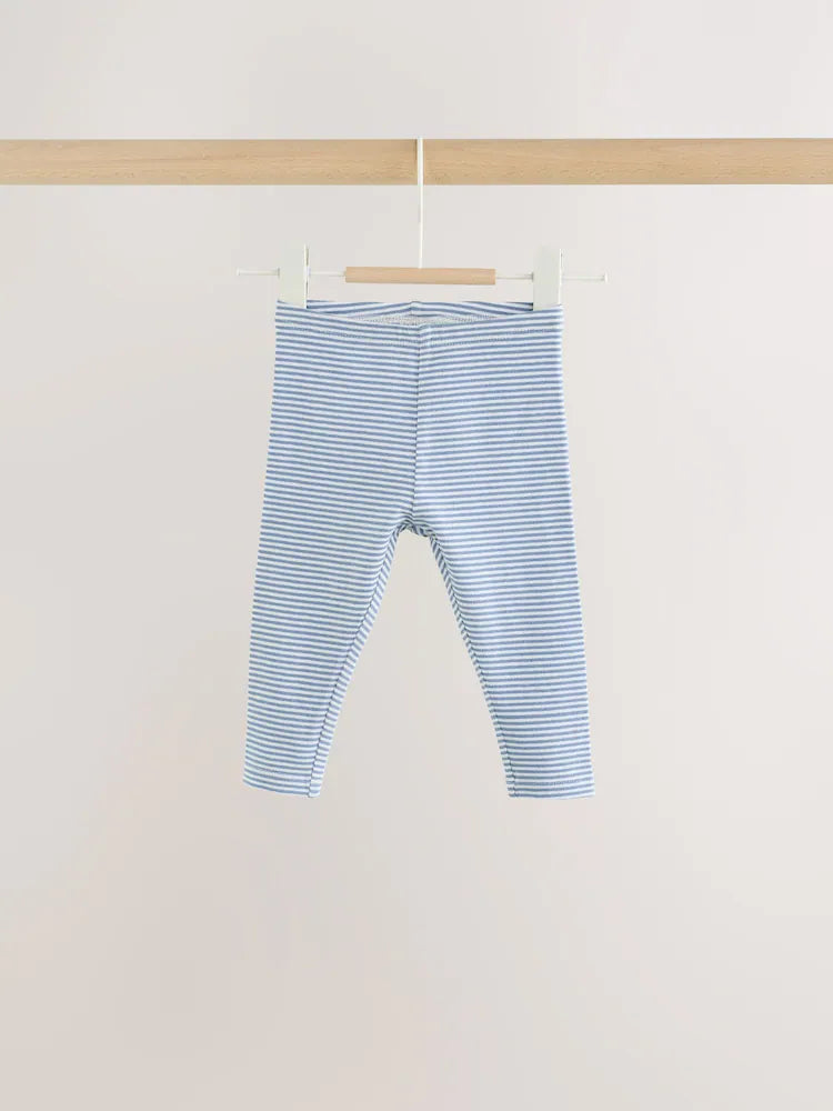 |BabyGirl| Conjunto De 2 Peças Com Camiseta e Legging De Ursinho (branco/azul) – Bebê (0 meses a 2 anos)