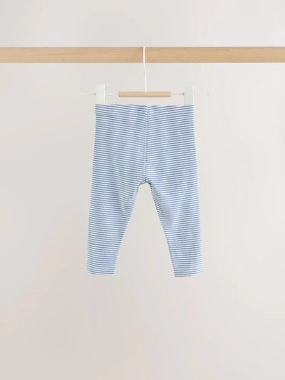 |BabyGirl| Conjunto De 2 Peças Com Camiseta e Legging De Ursinho (branco/azul) – Bebê (0 meses a 2 anos)