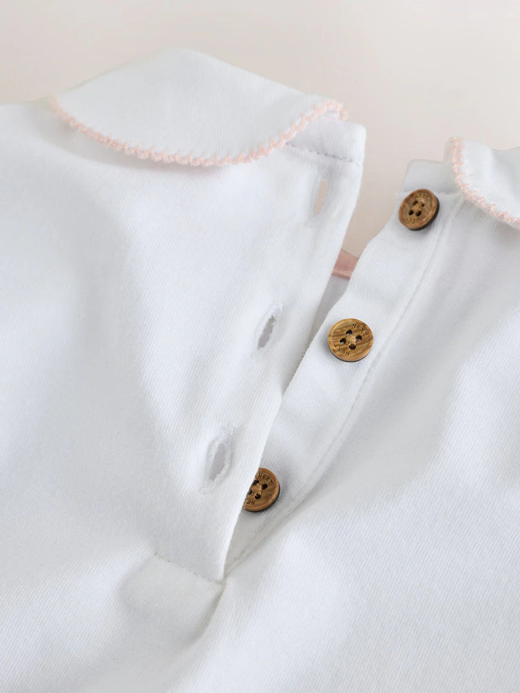 |BabyGirl| Conjunto De 2 Peças Com Camiseta e Legging De Ursinho (branco/azul) – Bebê (0 meses a 2 anos)