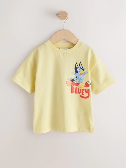 |Boy| Camiseta Amarela De Manga Curta Bluey (12 meses a 7 anos)