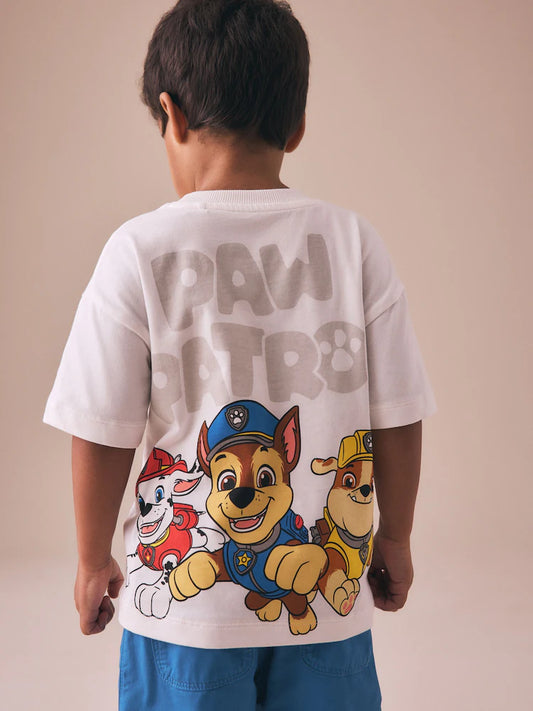 |Boy| Camiseta Cinza De Manga Curta Da Patrulha Canina (9 meses a 8 anos)