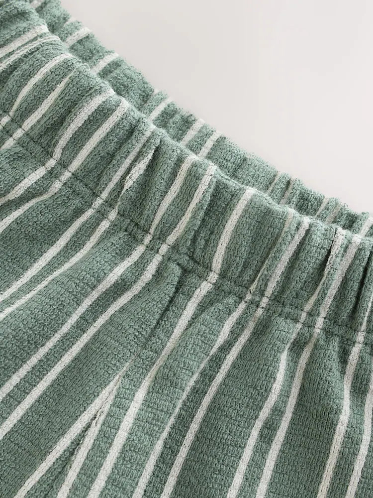 |Boy| Conjunto De 3 Pijamas Curtos Listrados Em Azul, Branco e Cinza (12 meses a 12 anos)