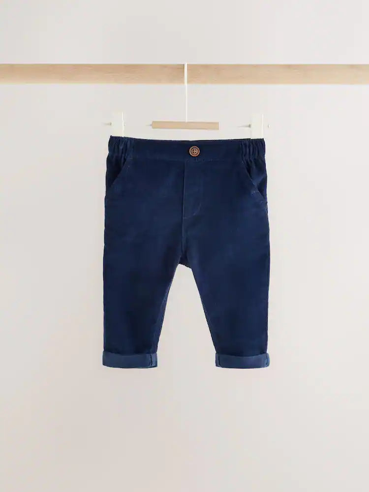 |BabyBoy| Conjunto De Blusa De Tricô Com Gola e Calça Listrados Em Azul e Creme Para Bebês (0 meses a 2 anos)