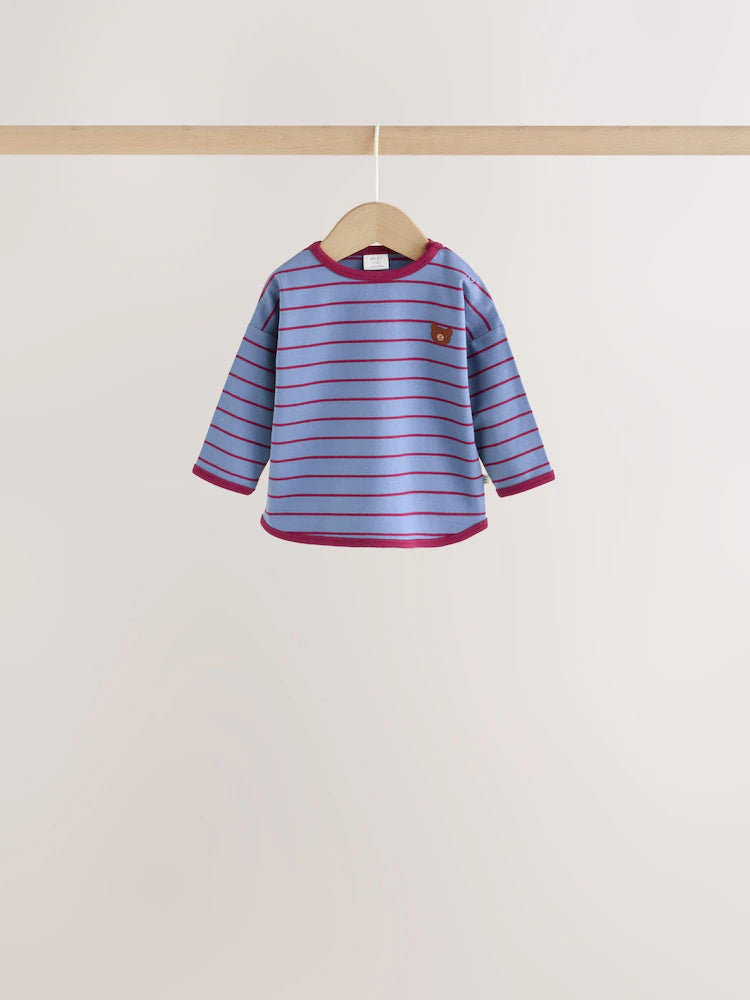 |BabyBoy| Conjunto De 6 Peças Com Blusa e Leggings (tema urso, azul/marrom) – (0 meses a 3 anos)