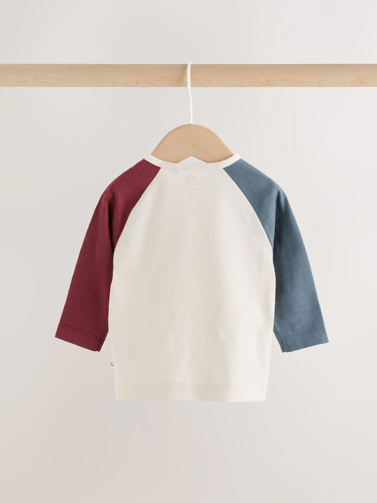 |BabyBoy| Conjunto de Blusa e Legging Estilo Varsity para Bebê – Azul/Neutro (0 meses a 2 anos)