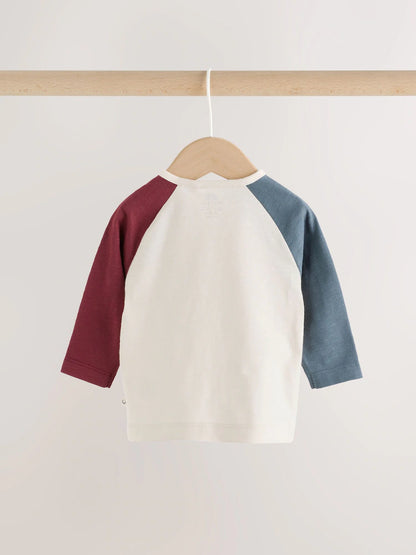 |BabyBoy| Conjunto de Blusa e Legging Estilo Varsity para Bebê – Azul/Neutro (0 meses a 2 anos)