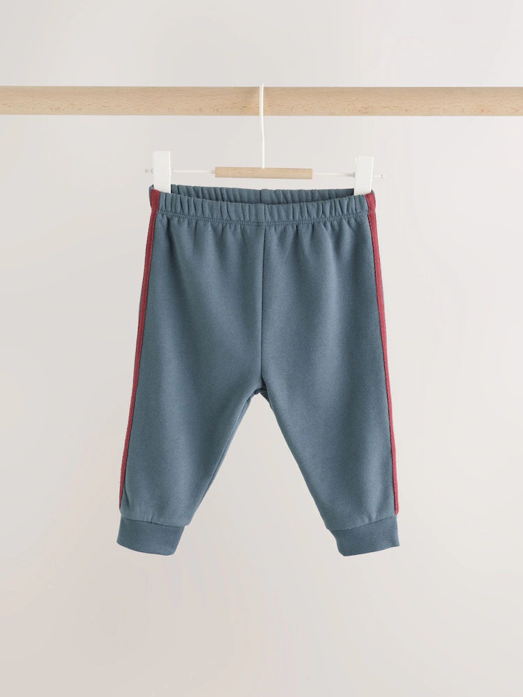 |BabyBoy| Conjunto de Blusa e Legging Estilo Varsity para Bebê – Azul/Neutro (0 meses a 2 anos)