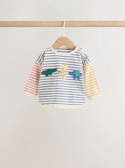 |BabyBoy| Conjunto de Blusa e Legging para Bebé – Animais de Safari (Vermelho/Azul) – 0 meses aos 2 anos