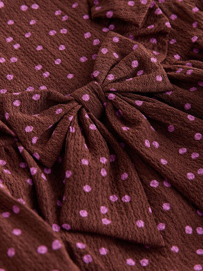 |Girl| Vestido De Verão Marrom Com Camadas (3 meses a 7 anos)