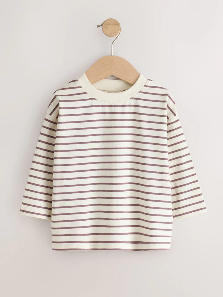 |Girl| Kit com 7 Camisetas de Manga Longa Rosa Neutro (3 meses a 7 anos)