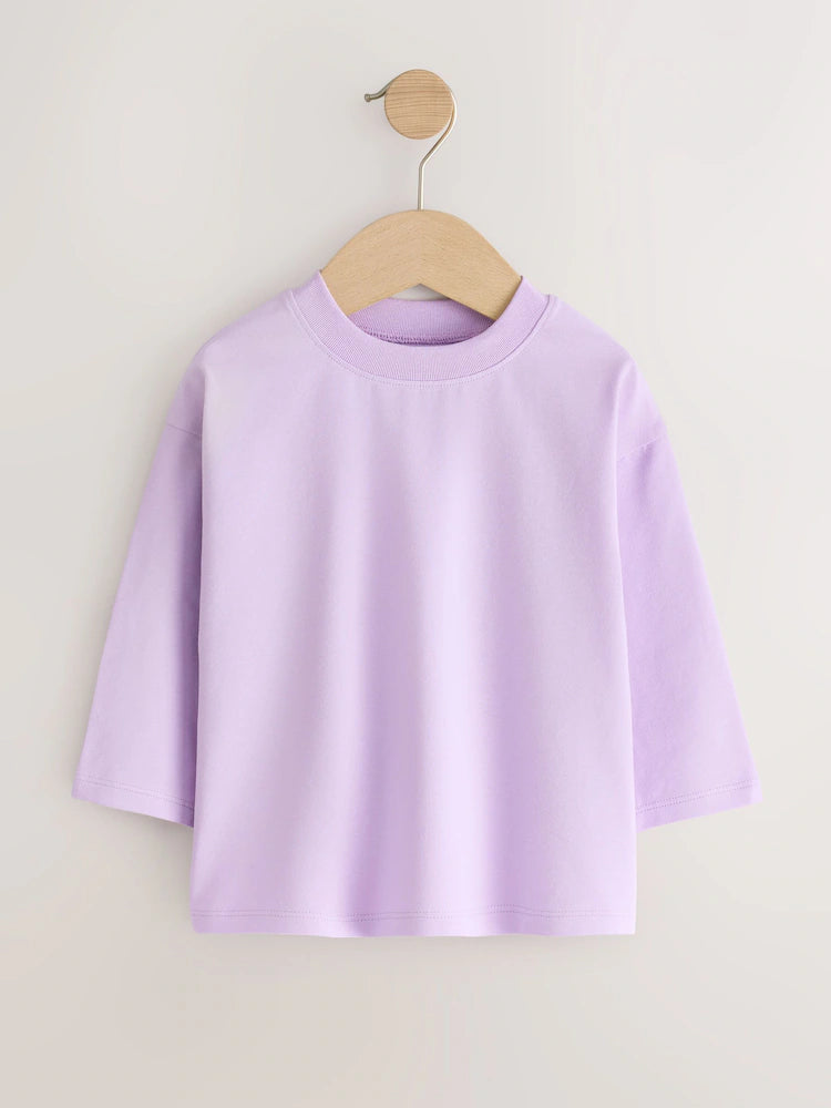 |Girl| Kit com 7 Camisetas de Manga Longa Rosa Neutro (3 meses a 7 anos)