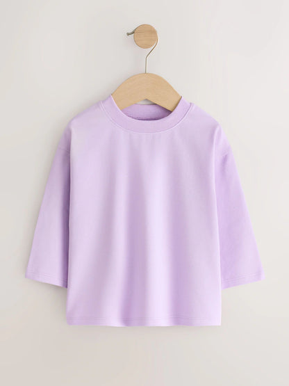 |Girl| Kit com 7 Camisetas de Manga Longa Rosa Neutro (3 meses a 7 anos)