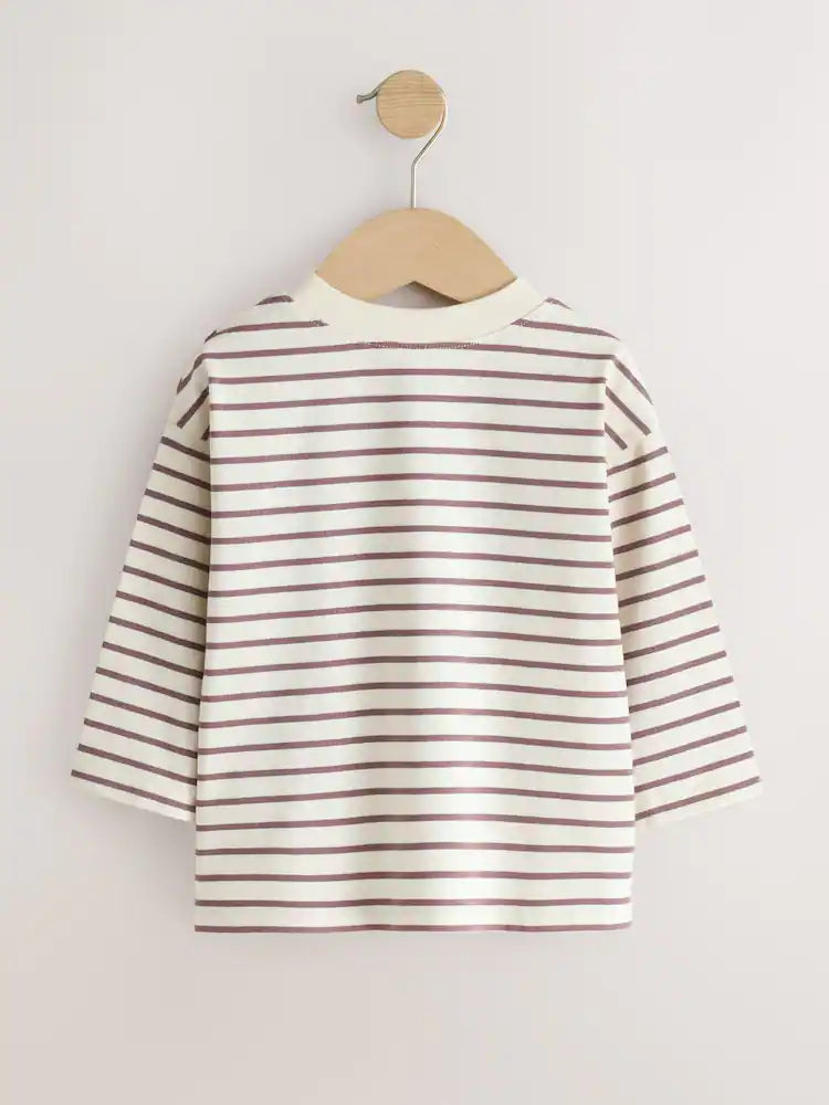 |Girl| Kit com 7 Camisetas de Manga Longa Rosa Neutro (3 meses a 7 anos)