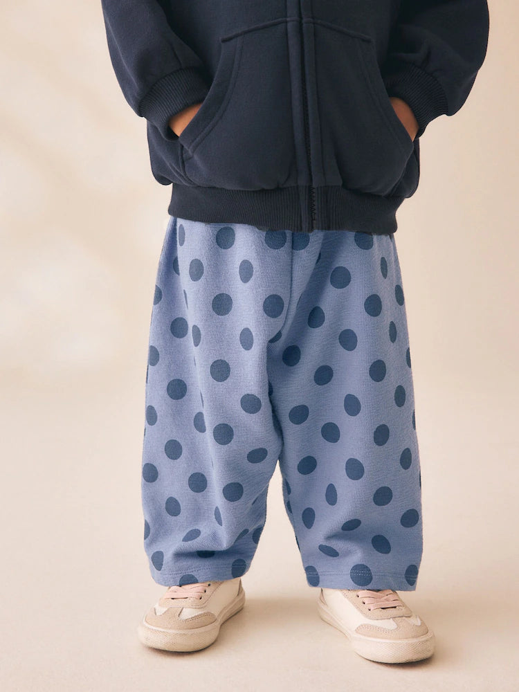 |Girl| Calça Pantalona Estampada com Flores Blue Spot (3 meses a 7 anos)