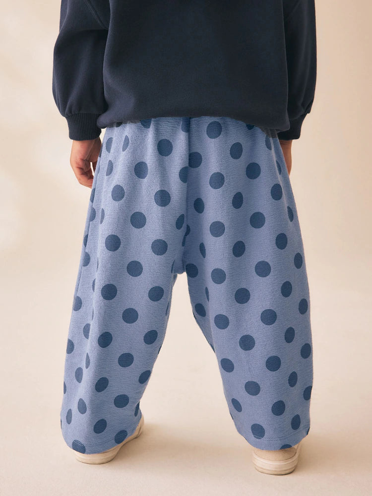 |Girl| Calça Pantalona Estampada com Flores Blue Spot (3 meses a 7 anos)