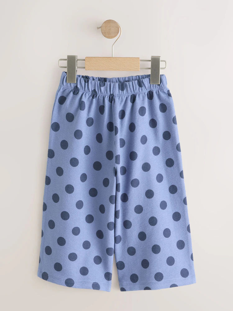 |Girl| Calça Pantalona Estampada com Flores Blue Spot (3 meses a 7 anos)