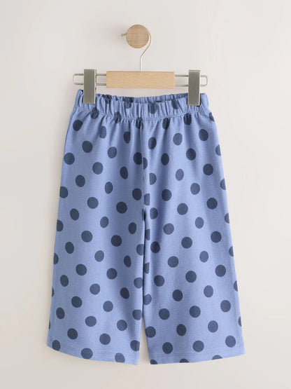 |Girl| Calça Pantalona Estampada com Flores Blue Spot (3 meses a 7 anos)