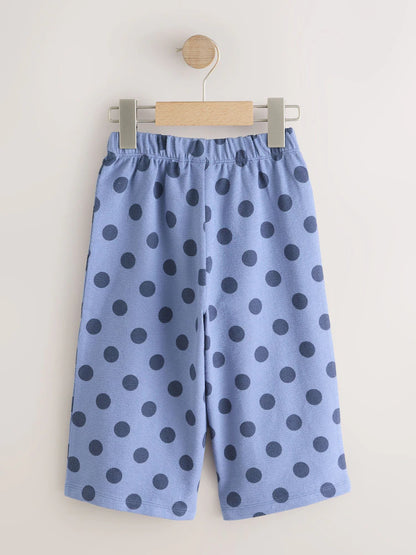 |Girl| Calça Pantalona Estampada com Flores Blue Spot (3 meses a 7 anos)