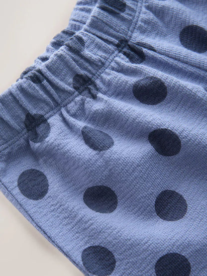 |Girl| Calça Pantalona Estampada com Flores Blue Spot (3 meses a 7 anos)