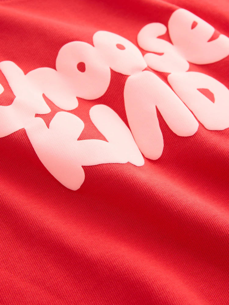|Girl| Camiseta Vermelha De Manga Curta (3 meses a 7 anos)