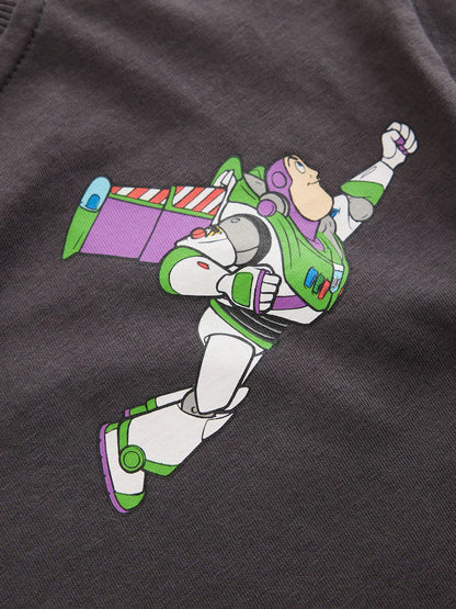 |Boy| Camiseta de Manga Longa Cinza-Chumbo Buzz Lightyear (Toy Story) (3 meses a 8 anos)