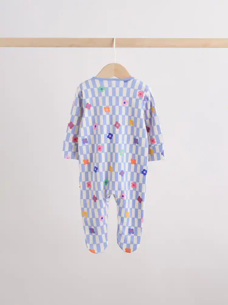 |BabyGirl| Kit Com 3 Macacões De Bebé Com Fecho Bidirecional e Estampado Arco-Íris Vibrante (0 meses a 2 anos)