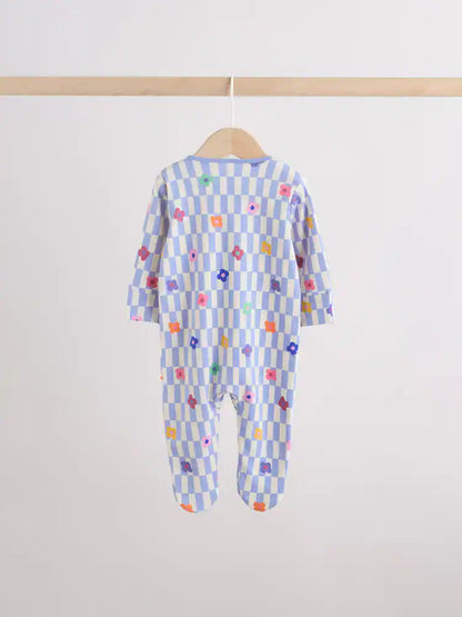 |BabyGirl| Kit Com 3 Macacões De Bebé Com Fecho Bidirecional e Estampado Arco-Íris Vibrante (0 meses a 2 anos)