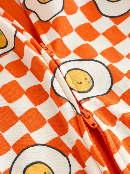|BabyBoy| Kit com 3 Macacões de Bebê "Brunch" (Azul/Laranja) – 0 meses a 2 anos