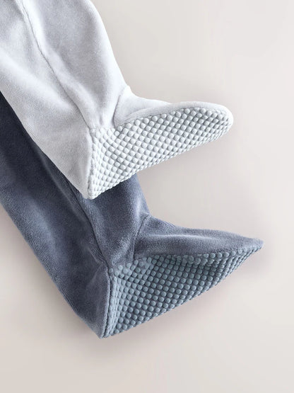 |BabyBoy| Kit com 3 Macacões Azul-Claro com Gola (0-2 anos)