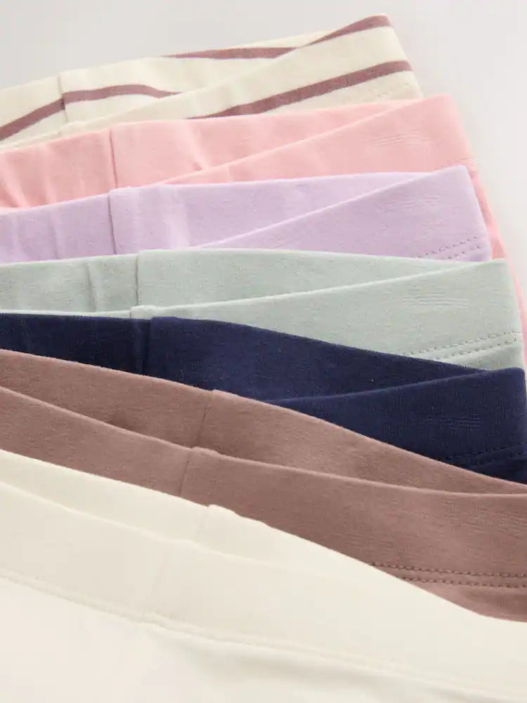 |Girl| Kit com 7 Leggings Rosa Neutro (3 meses a 7 anos)