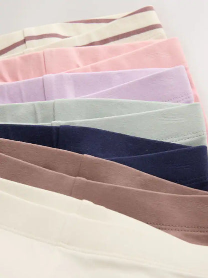 |Girl| Kit com 7 Leggings Rosa Neutro (3 meses a 7 anos)