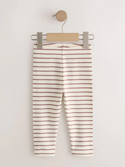 |Girl| Kit com 7 Leggings Rosa Neutro (3 meses a 7 anos)